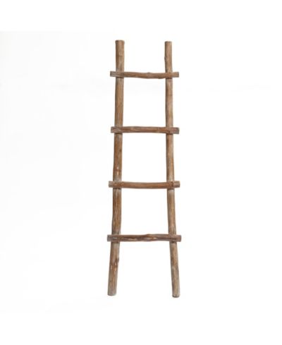 LuxenHome лестница для пледа из цельного дерева Natural 4-Rung 59-Inch Tall