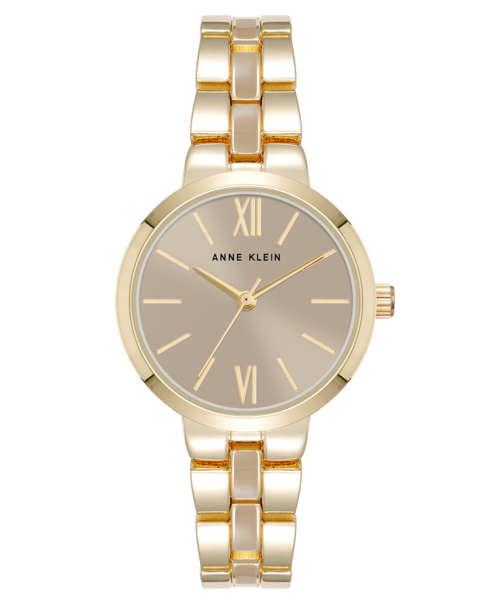Anne Klein Женские кварцевые современные часы с эмалью и золотистым сплавом, 30mm