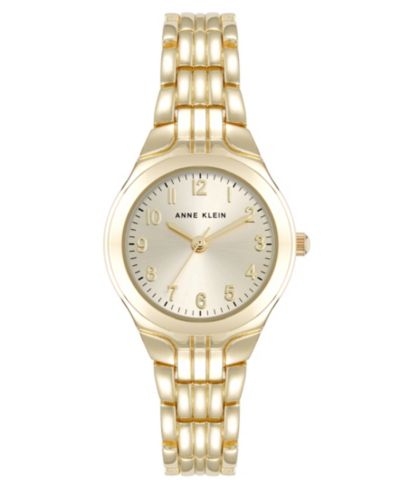 Женские повседневные кварцевые часы Anne Klein с золотистым корпусом из сплава, 28 мм