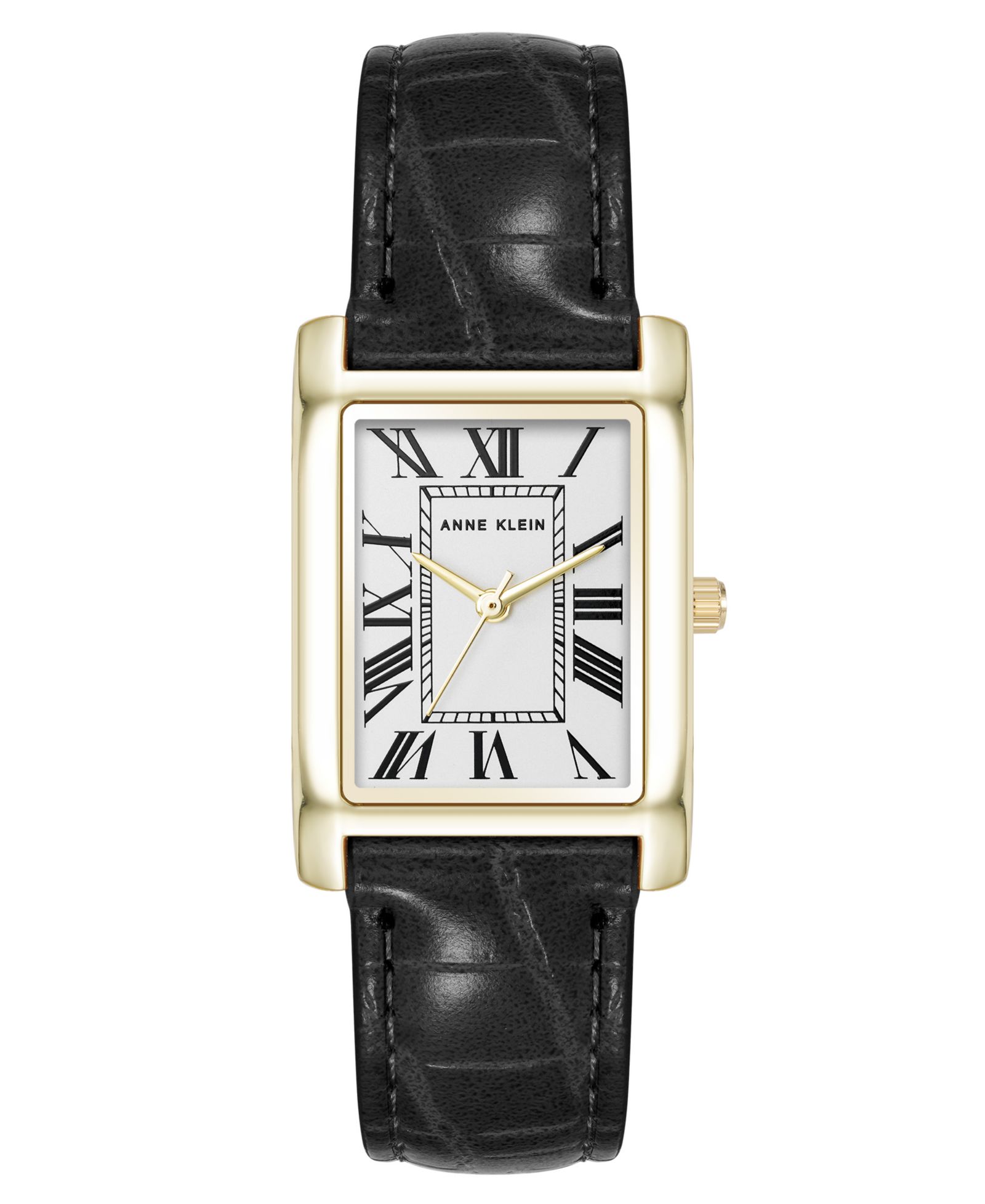 Anne Klein женские кварцевые часы из кожи Crocograin и золотистого сплава, 25mm