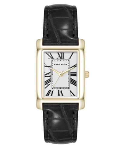 Anne Klein женские кварцевые часы из кожи Crocograin и золотистого сплава, 25mm