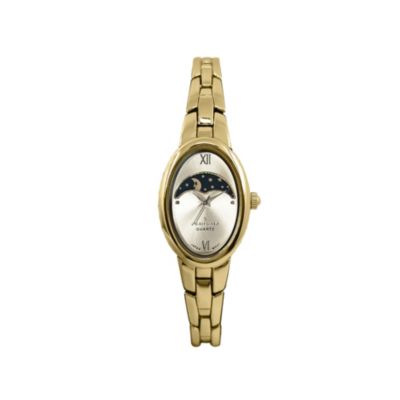 Женские часы Peugeot Gold 30x25mm Sun Moon Dial Link Bracelet