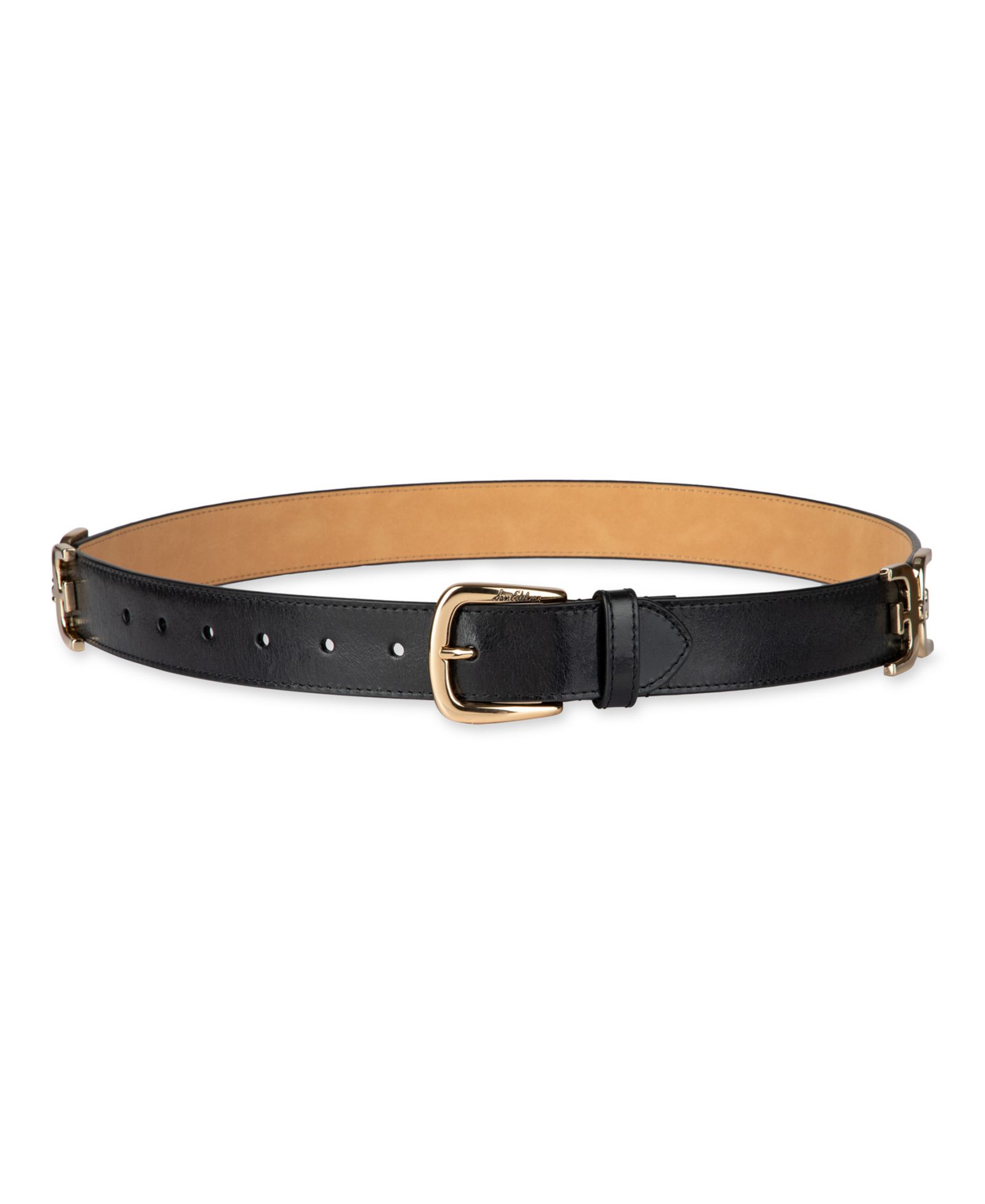 Sam Edelman Women's Double-E Hip Links Leather Belt