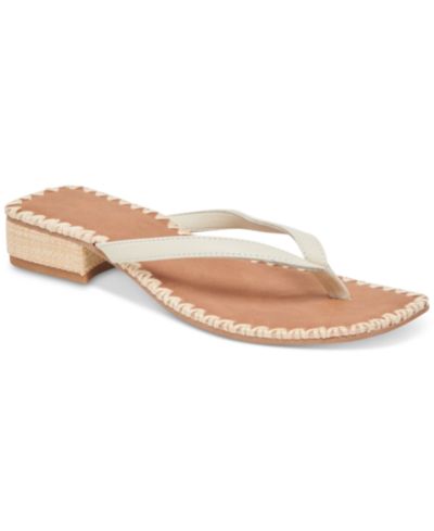 Dolce Vita Women's Barty Whipstitch Low Block-Heel Thong Sandals