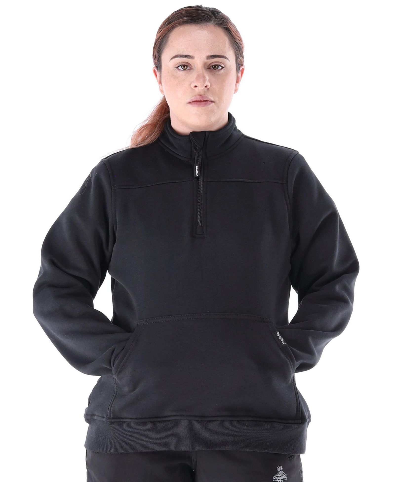 RefrigiWear Plus Size Quarter-Zip Fleece Sweatshirt - Insulated Ladies Work Pullover with Thermal Comfort
