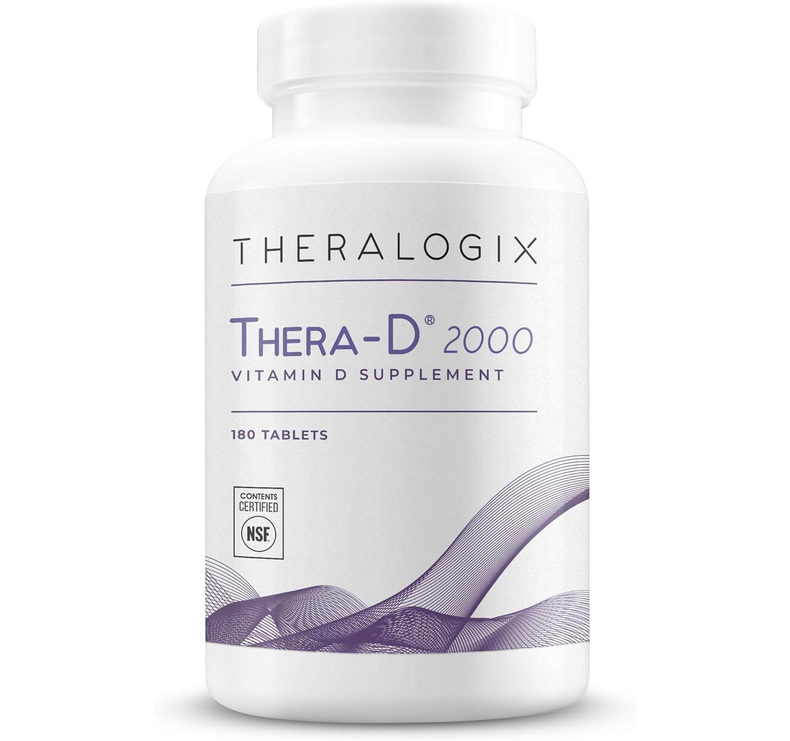 Добавка витамина D3 Thera-D 2000 IU (50 mcg) Theralogix для поддержки иммунитета и костей, 180 таблеток