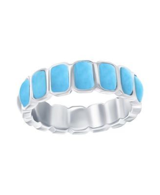 Кольцо Caribbean Treasures Sterling Silver Larimar Eternity