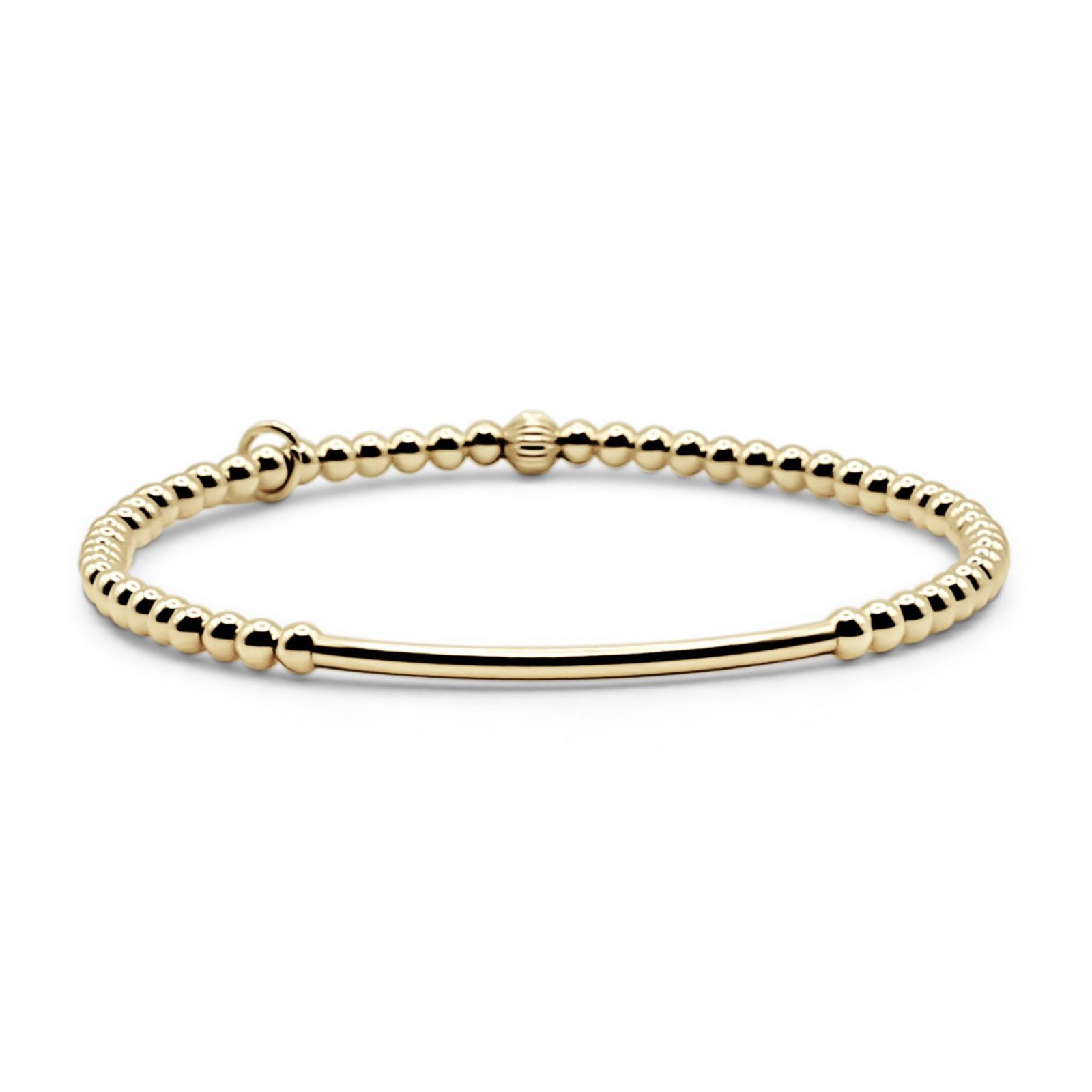 Non-Tarnishing Gold Filled 3mm Ball and Tube Stretch Bracelet