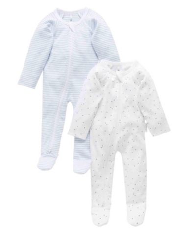 Детский комплект из 2-х комбинезонов на молнии Purebaby для мальчиков