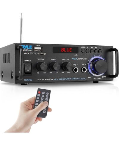 Pyle Стереоусилитель с Bluetooth, RCA, USB/SD/FM, 100 Watt