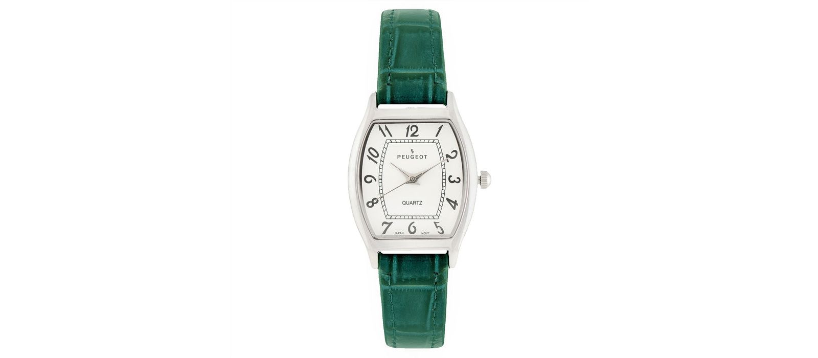 Peugeot Women 26 x 32mm Cushion Shape Watch with Green Leather Band