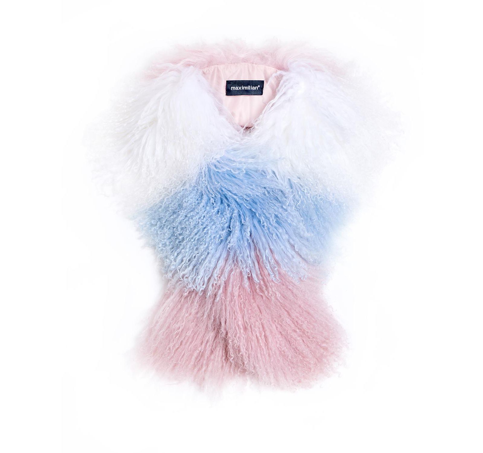 Julia & Stella by Maximilian Color-Block Shearling Scarf