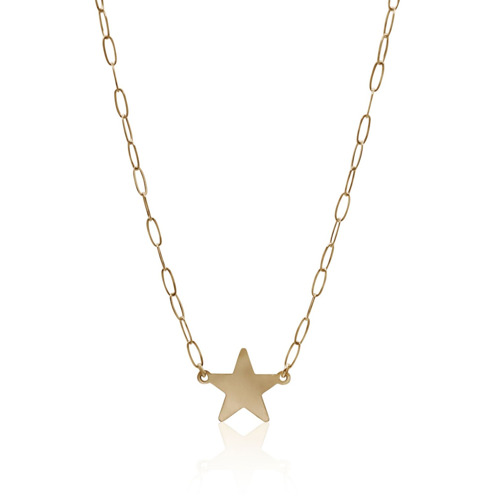 Gold Filled Paperclip Chain With Gold Star Connector Necklace
