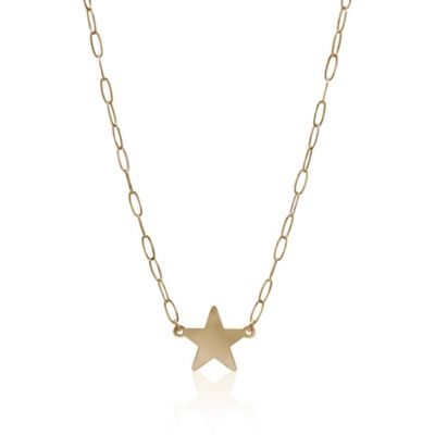 Gold Filled Paperclip Chain With Gold Star Connector Necklace