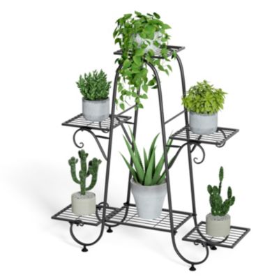 UNHO Multilayer 6 Tier Plant Stand Metal Flower Rack Stand Display Holder Garden