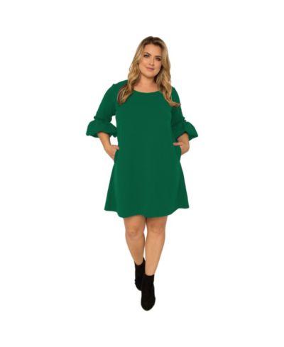 Женское платье midi из крепового трикотажа Standards & Practices Plus Size с рукавами-баллонами