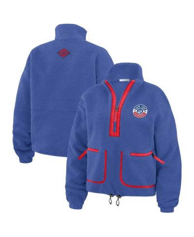 WEAR by Erin Andrews Women's Blue New York Rangers Polar Fleece Half-Zip Jacket
