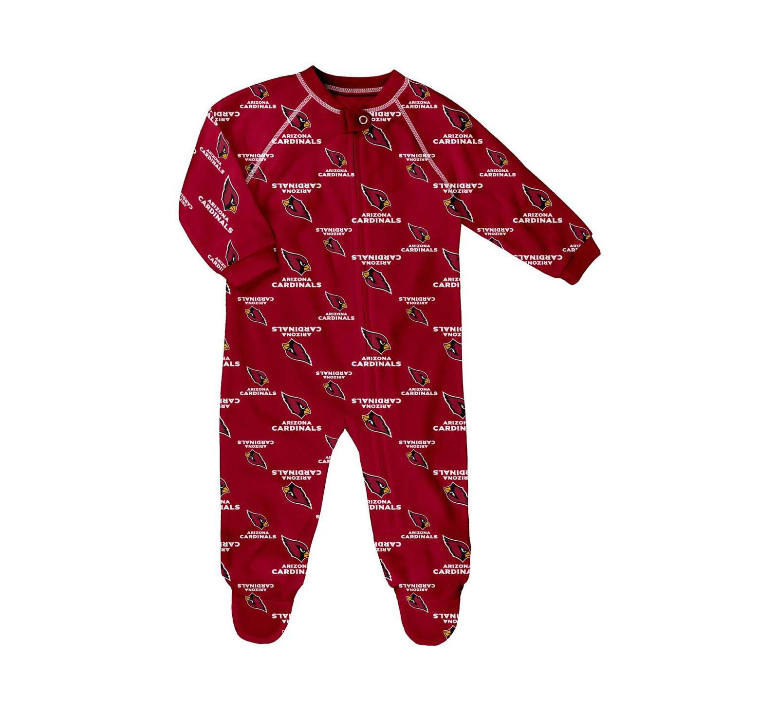 Детский комбинезон Outerstuff Cardinal Arizona Cardinals Allover Print Raglan Full-Zip Sleeper
