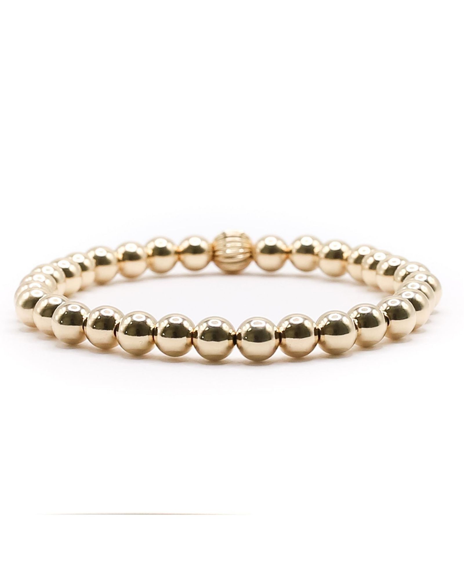 Gold Filled 6mm Gold Ball Stretch Bracelet