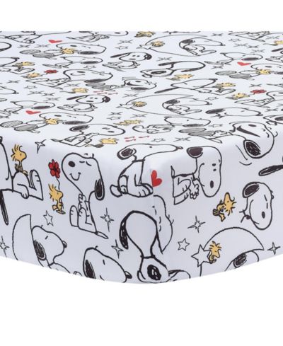 Bedtime Originals Детская натяжная простыня для кроватки Snoopy Love