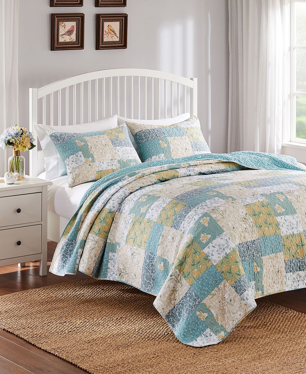 Набор из 3-х стеганых одеял Greenland Home Fashions Evangeline Modern Floral, King