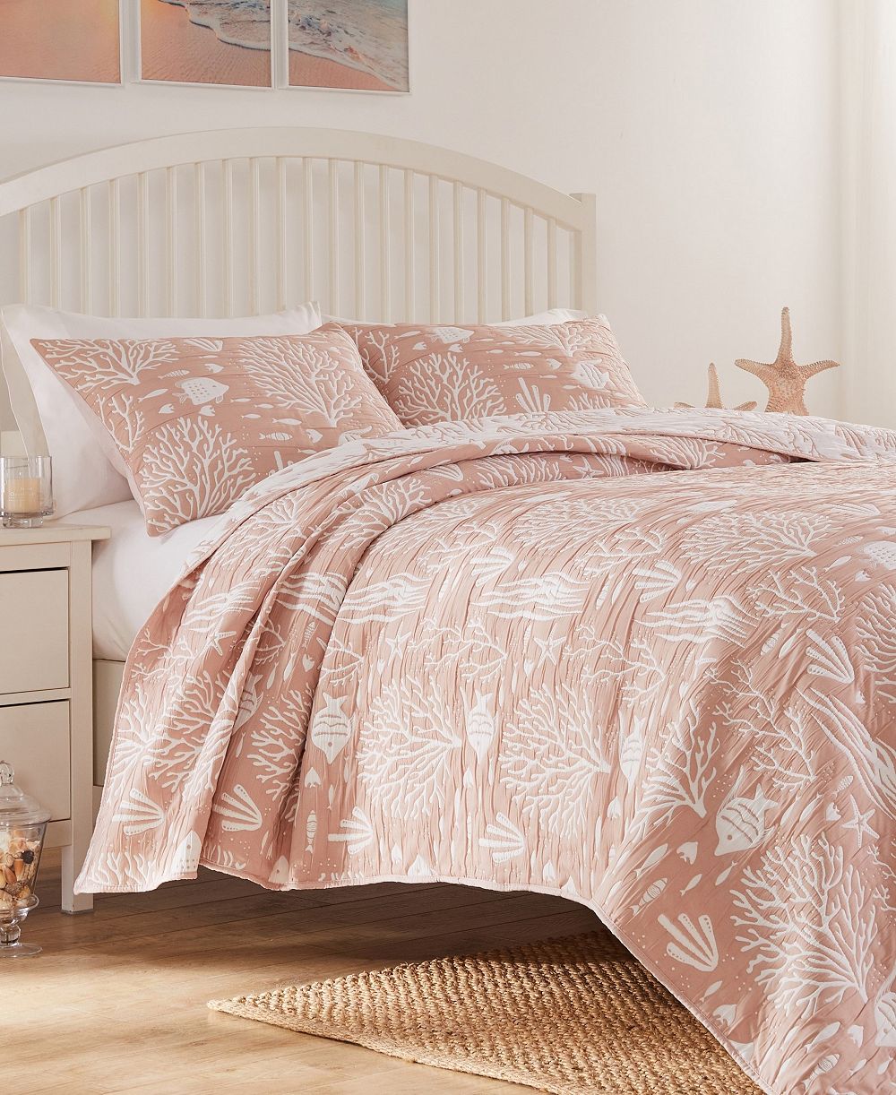 Комплект покрывал Greenland Home Fashions Marina, жаккардовое плетение, реверсивное, 3 предмета, King