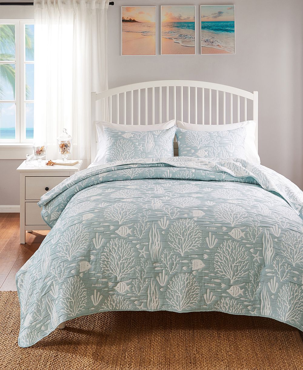 Greenland Home Fashions декоративный комплект покрывал жаккардовый реверсивный, Full/Queen