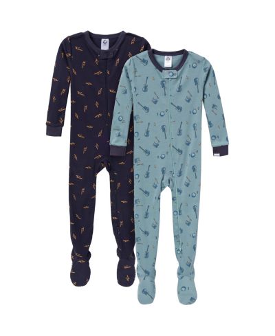 Gerber Baby Boys Baby Snug Fit Footed Pajamas, 2-Pack, Guitars