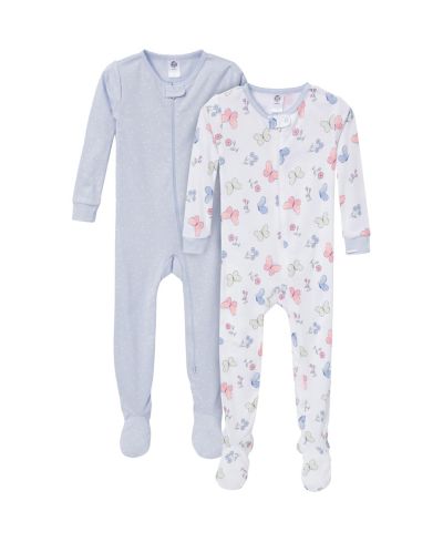 Пижама Gerber для малышей с длинными рукавами, 2-Pack, Butterflies