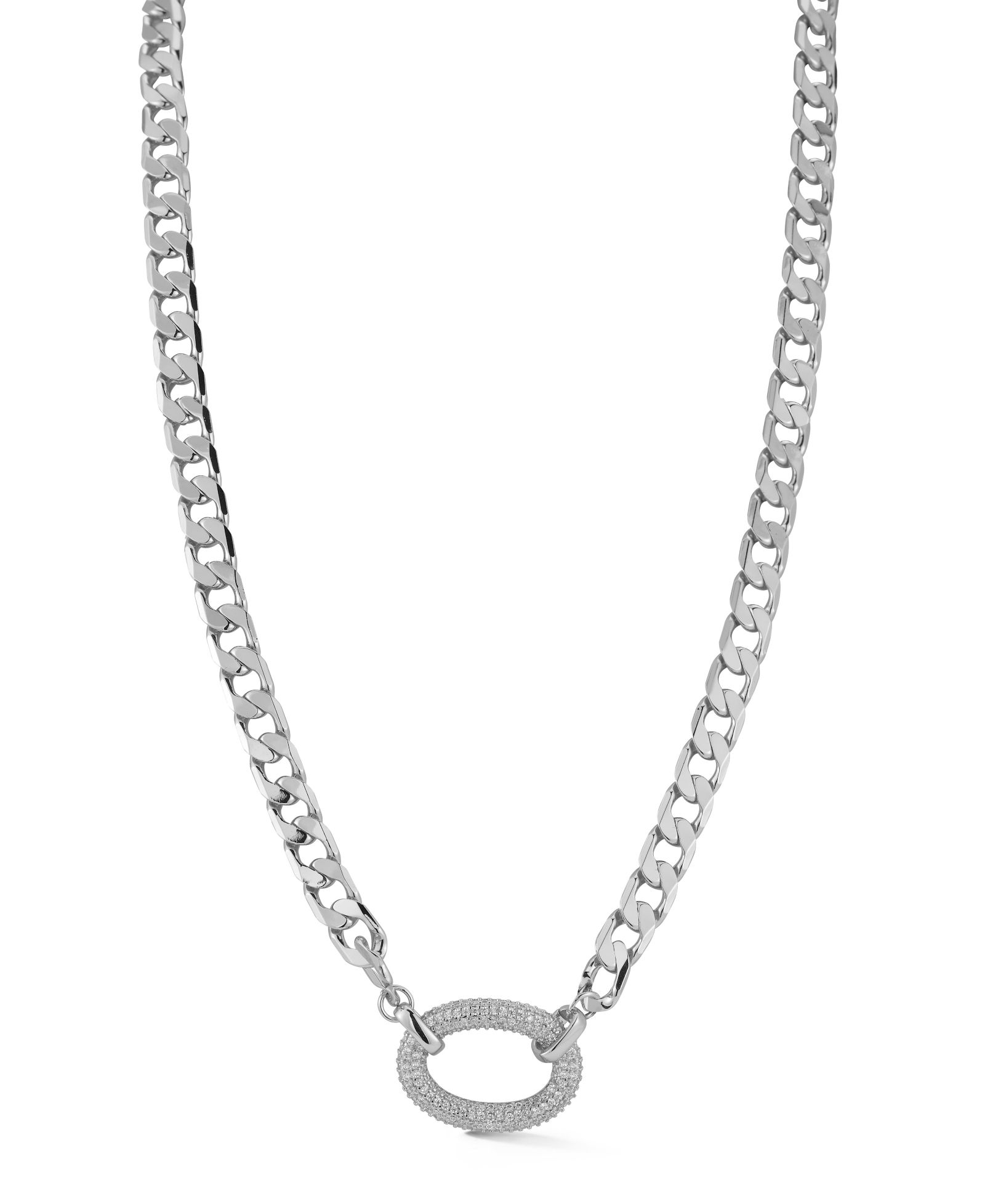 Ожерелье Rachel Zoe 18K Gold Plated Pave Link Curb Chain