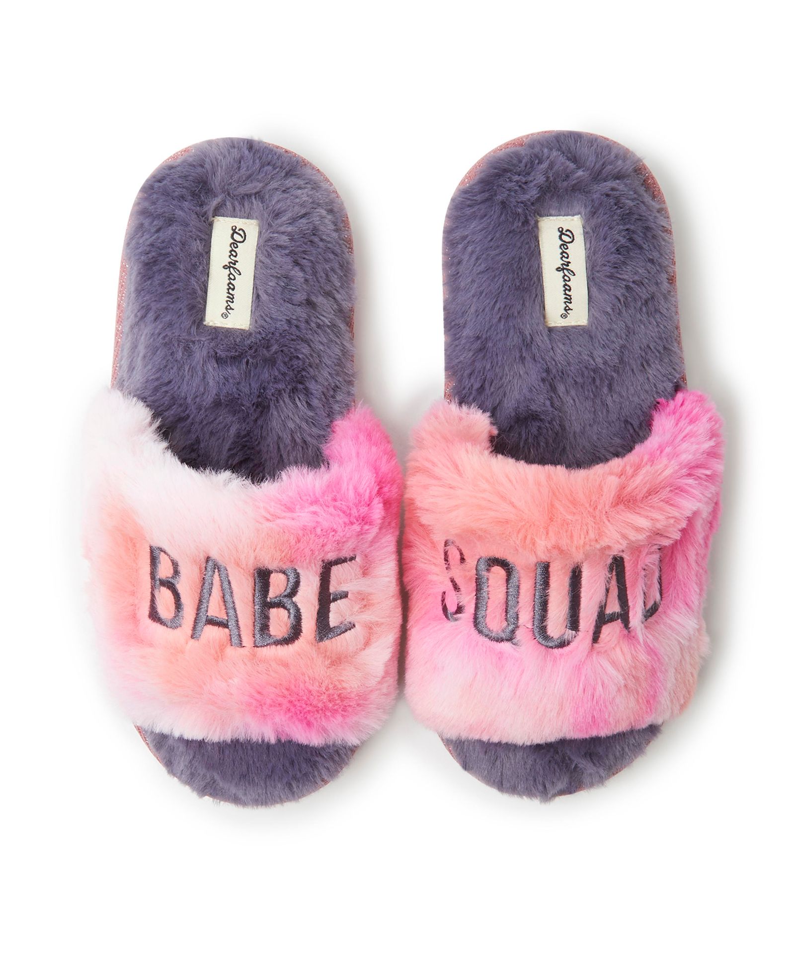 Детские тапочки-слайды Dearfoams Lana Fuzzy для девочек, коллекция Babe Squad