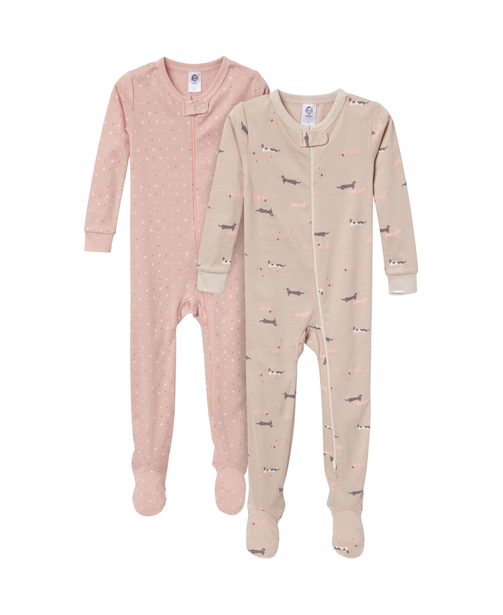 Детские пижамы Gerber Snug Fit Footed 2-Pack Dogs
