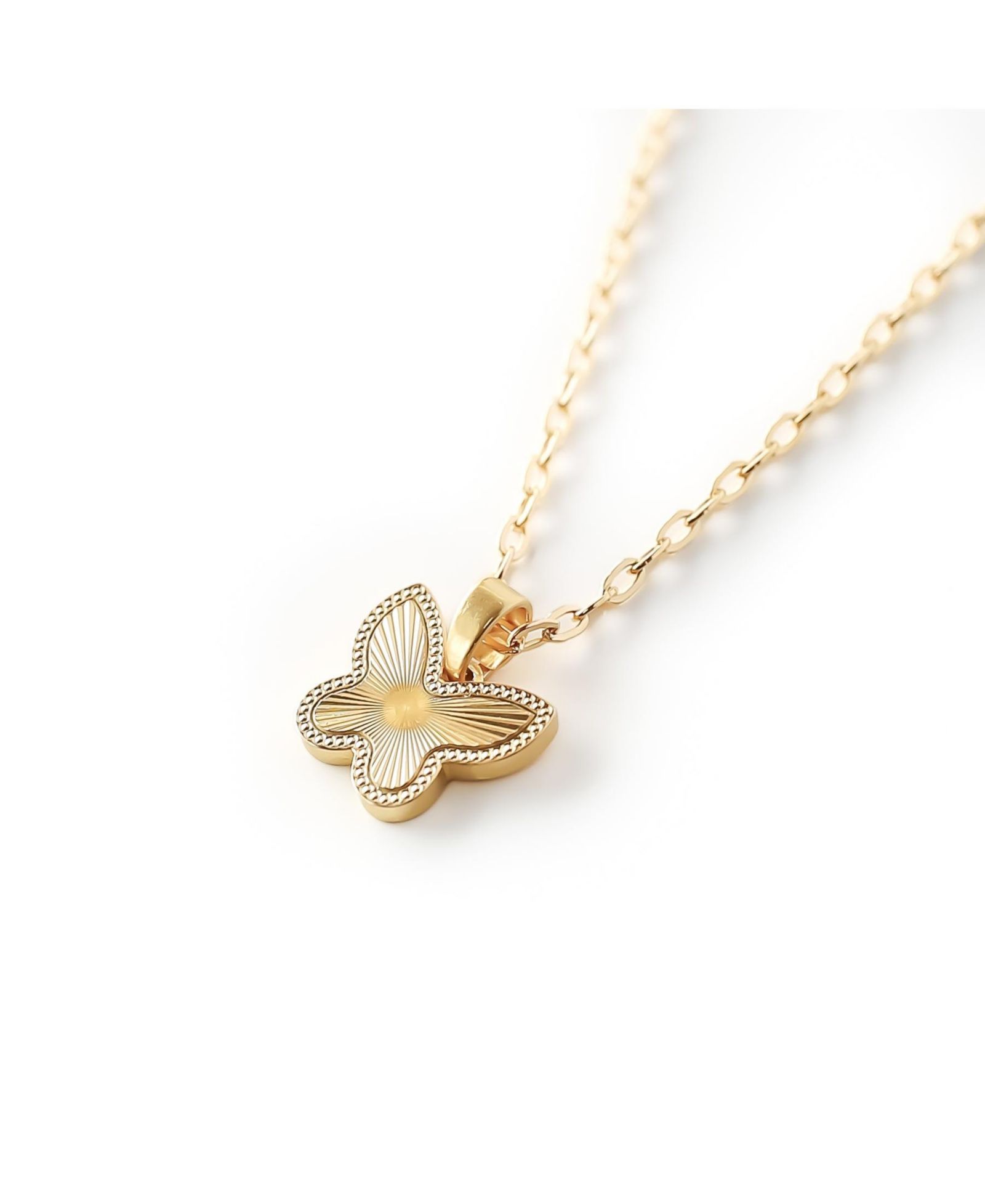 Gold Filled Dainty Chain With Butterfly Charm Necklace