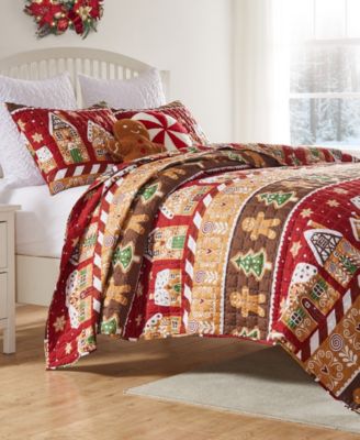 Greenland Home Fashions Gingerbread Lane Holiday 3-Pc. Quilt Set, King