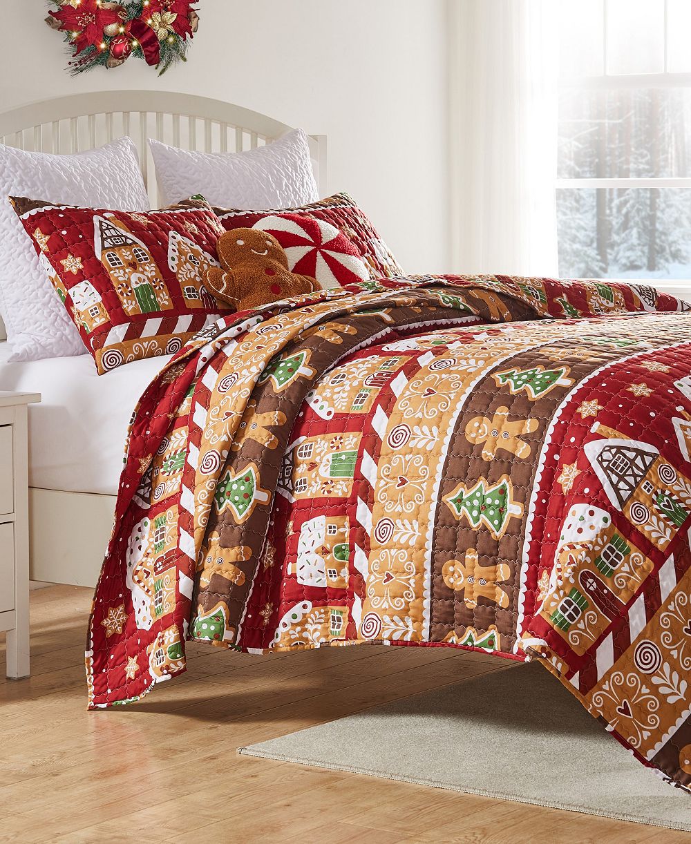 Greenland Home Fashions Gingerbread Lane Holiday 2-Pc. Quilt Set, Twin/Twin XL