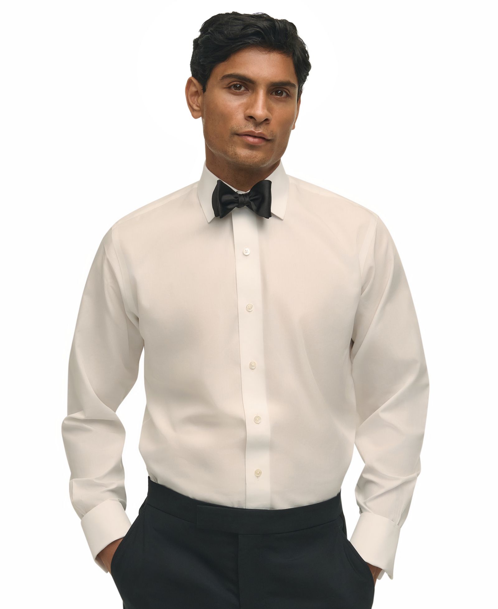 Men's Regular Fit Non-Iron Spread Collar French Cuff Formal Dress Shirt