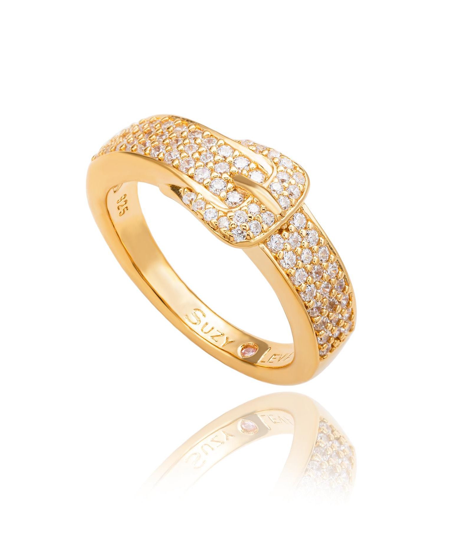 Suzy Levian New York Cubic Zirconia Belt Buckle Ring