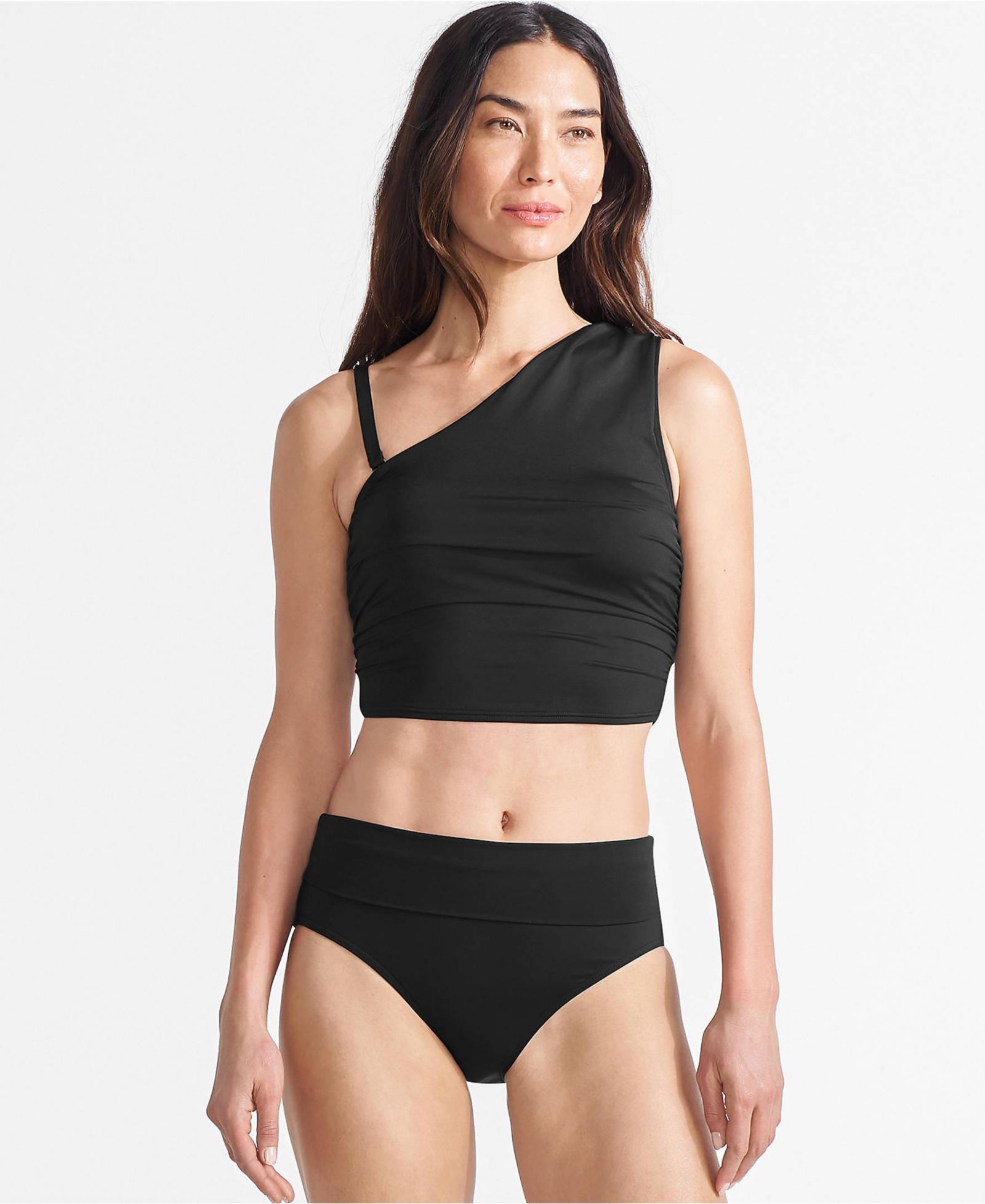 Женский топ-мидкини Lands' End Ruched One Shoulder