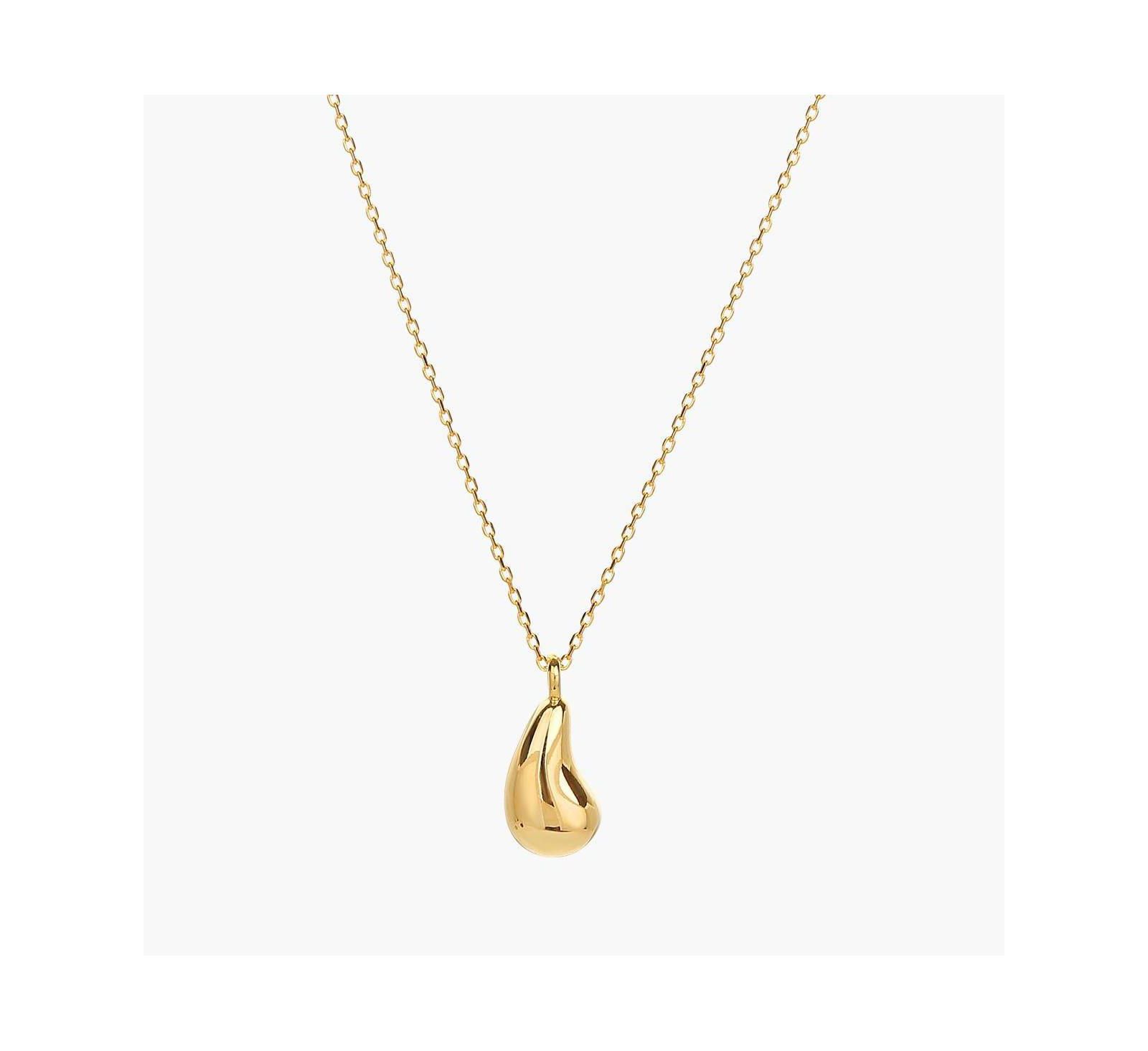 Sterling Silver 18k Gold Plated Jacqueline Teardrop Necklace Minimal