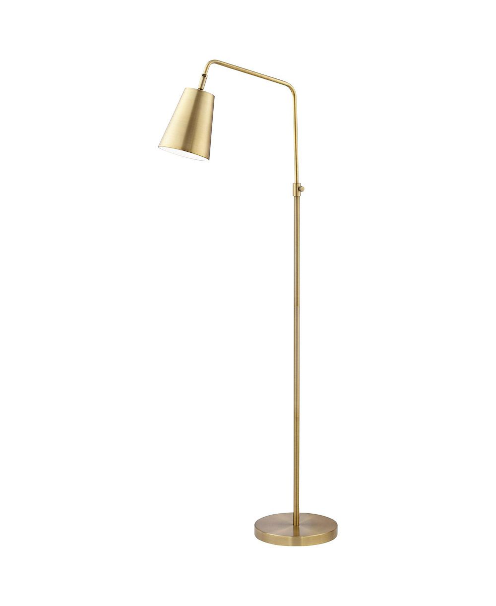 360 Lighting Pacific Coast Lighting Zella Adjustable Height Brass Downbridge Floor Lamp
