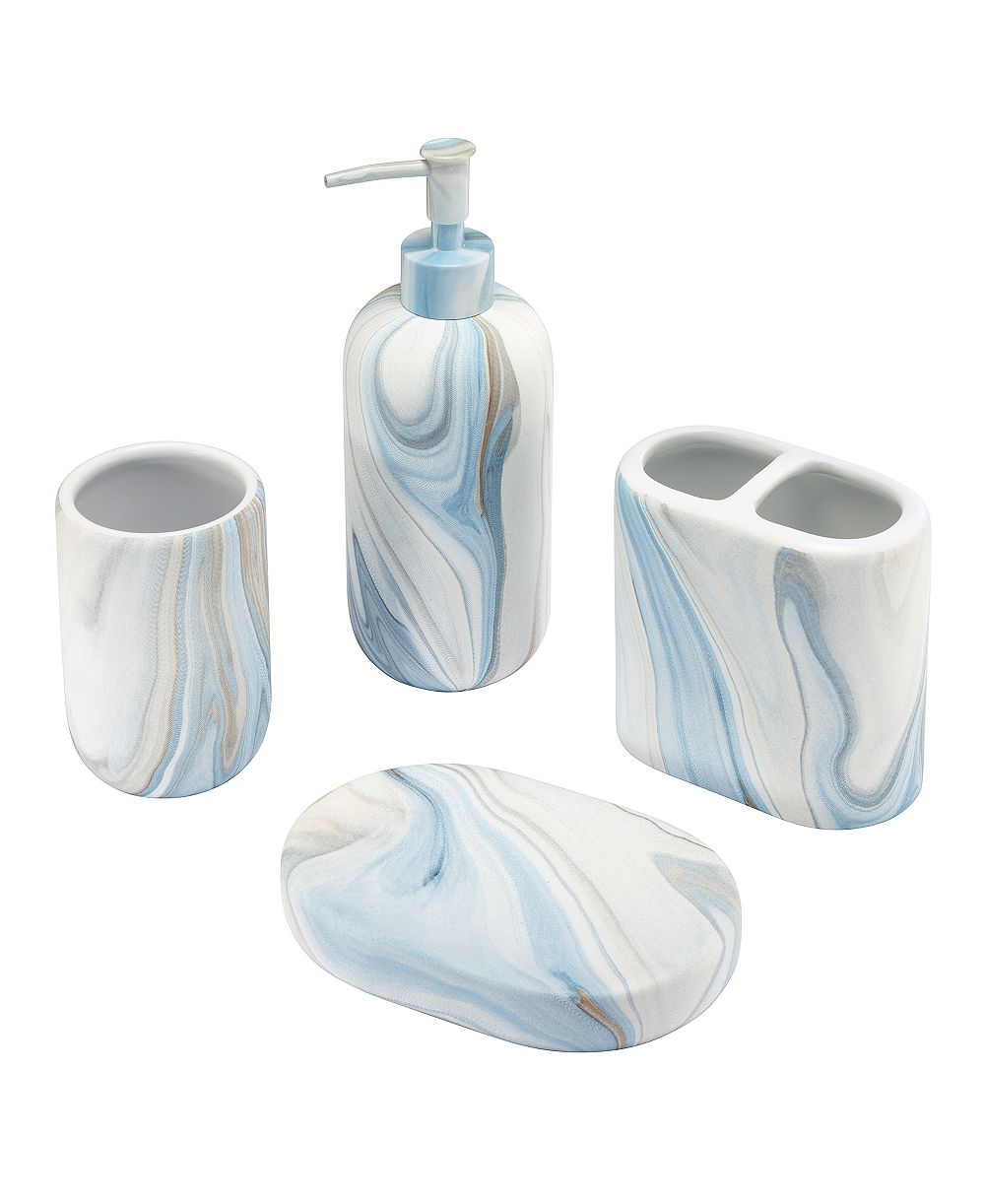 Набор аксессуаров для ванной Avanti Waves Ceramic 4-Pc.