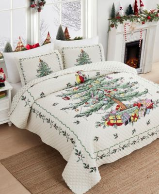 Spode Christmas Tree реверсивный комплект стеганых одеял 3 шт., Full/Queen