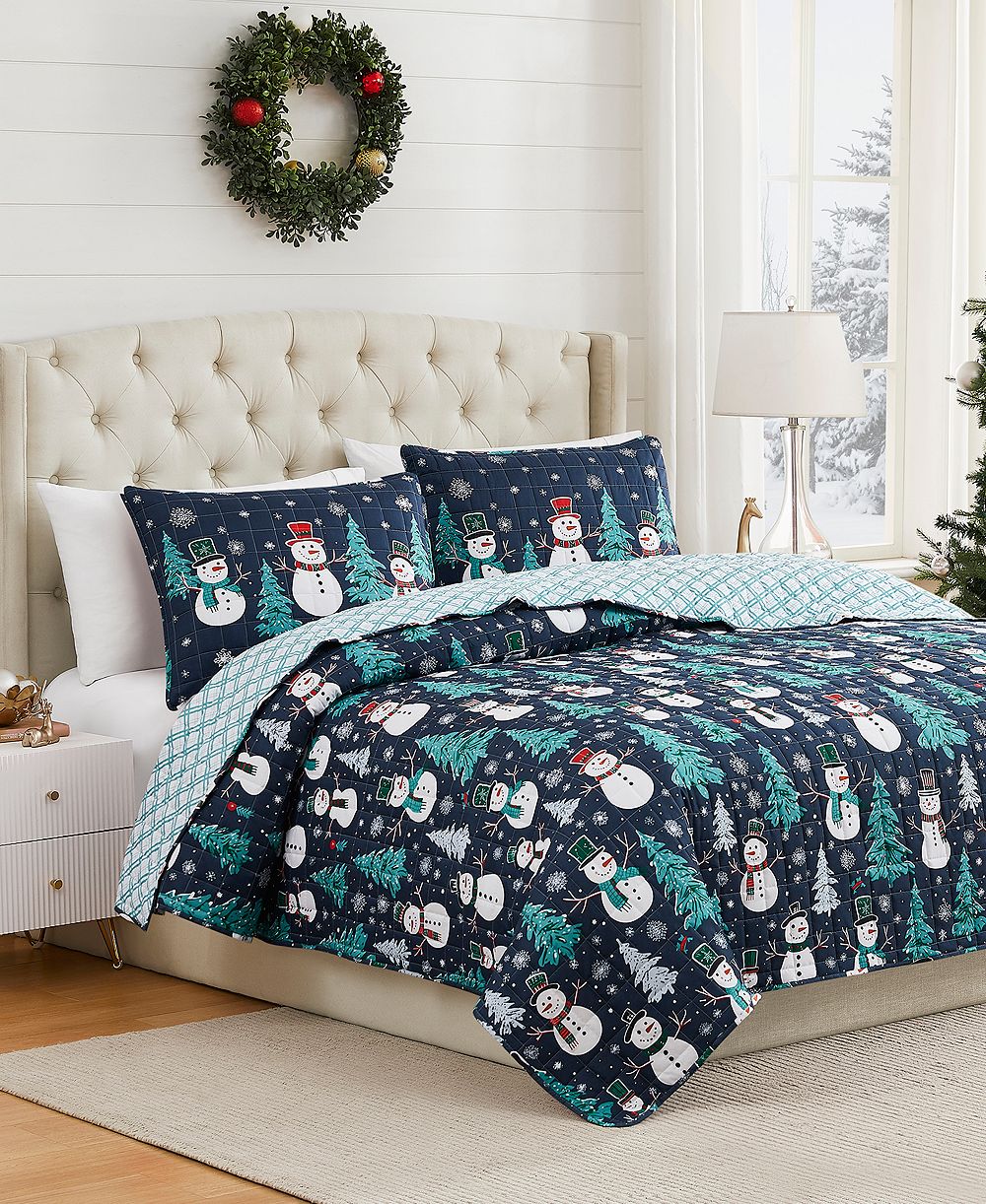 Avanti Snowman Reversible 3-Pc. Quilt Set, Full/Queen