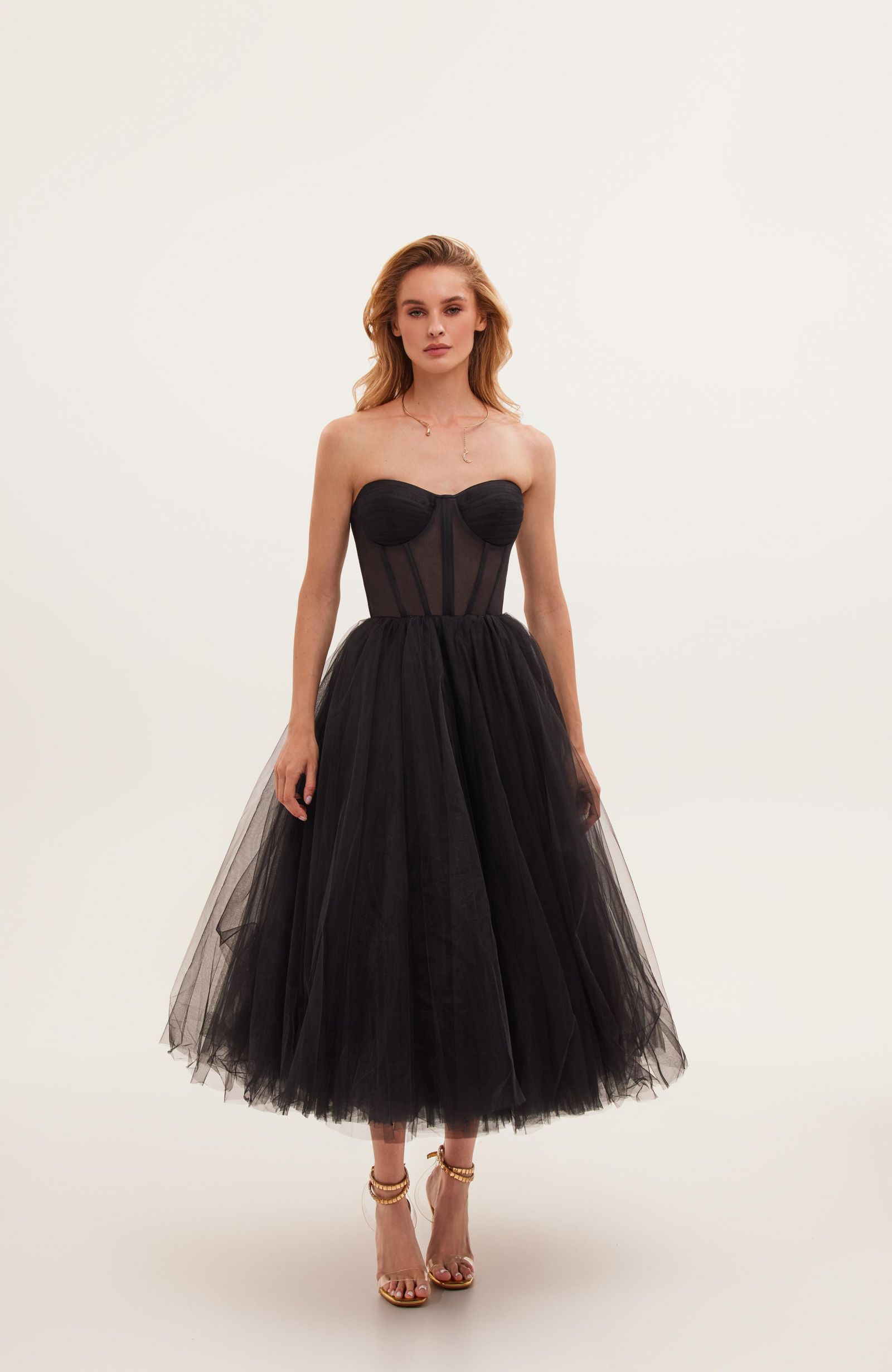 Женское вечернее платье Milla Plus Size Classic Fit Tulle Midi