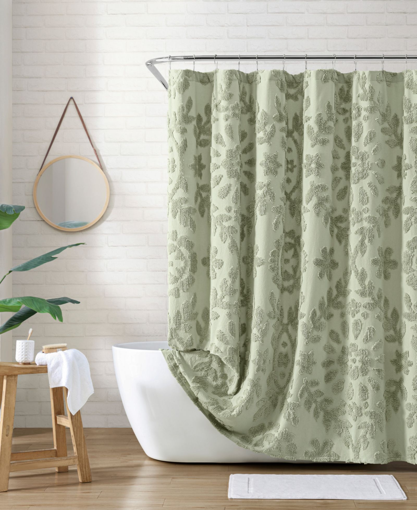 Peri Home хлопковая штора для душа Chenille Laurel, 72" x 72"