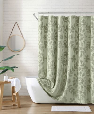 Peri Home хлопковая штора для душа Chenille Laurel, 72" x 72"