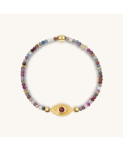 Karma and Luck Sapphire Mix Gold Evil Eye Charm Bracelet