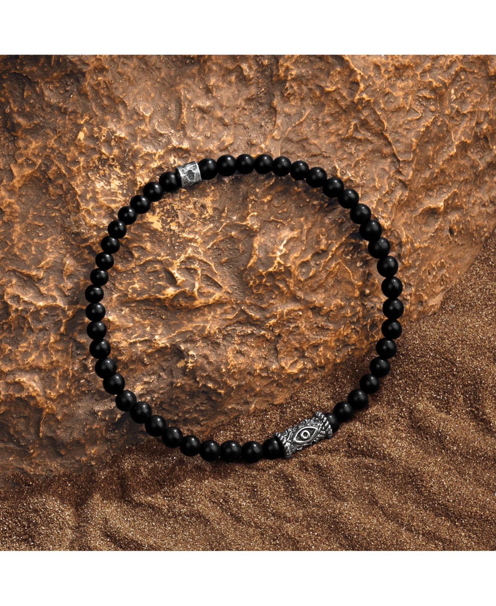 Karma and Luck Black Onyx Evil Eye Charm Bracelet