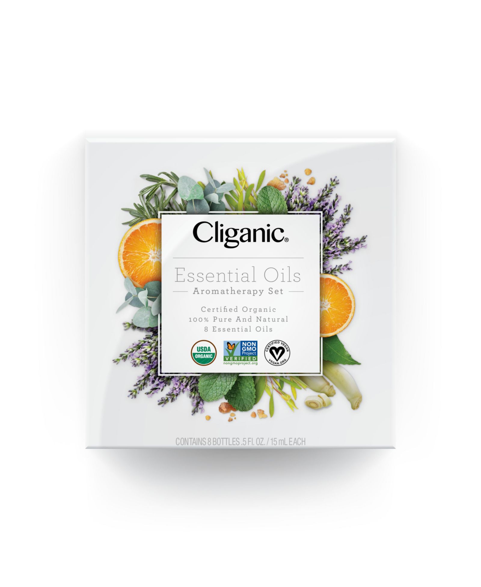 Organic Aromatherapy Set (Top 8 Essential Oils) - 15 ml