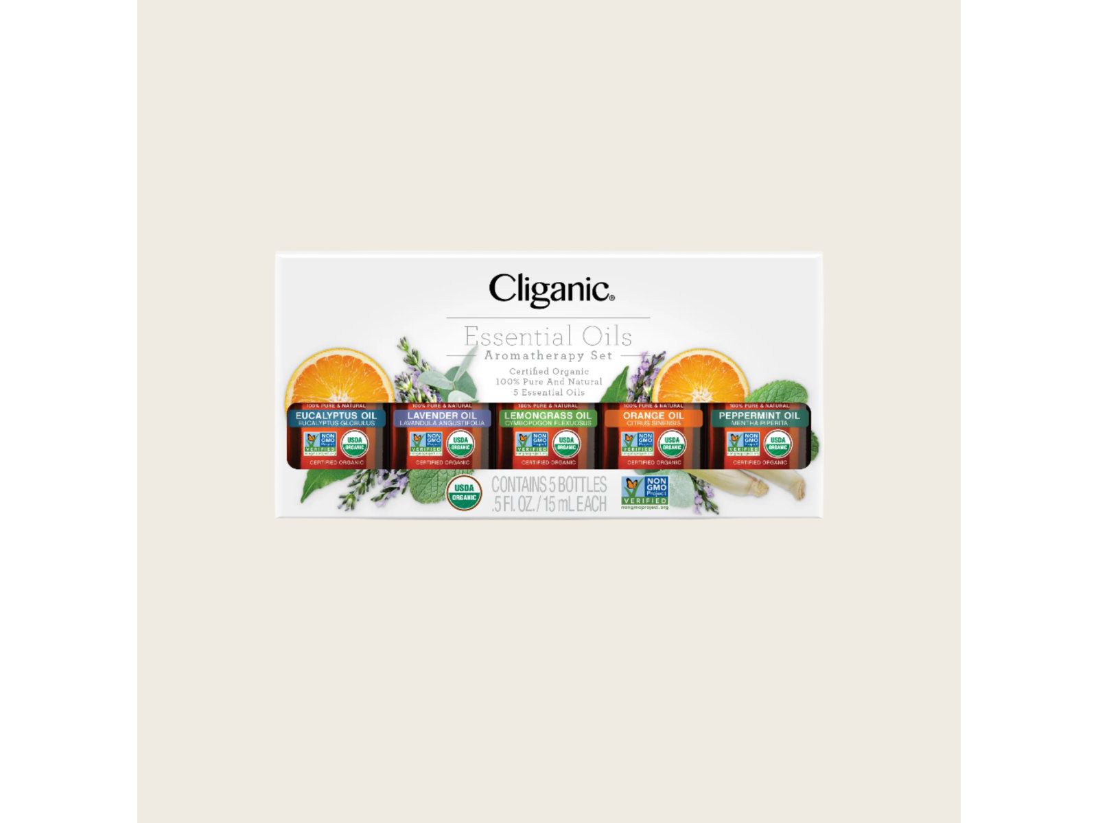 Organic Aromatherapy Set (Top 5 Essential Oils) - 15ml